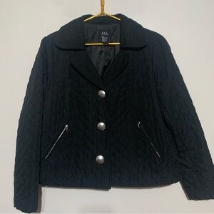 RQT Petite Women's Black Quilted Look Lightweight Jacket Size PL